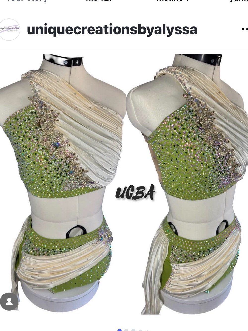 Custom HandMade Competition Lyrical Dance Costume Made with Crystals
